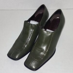 Franco Sarto Olive Green Zip Heels